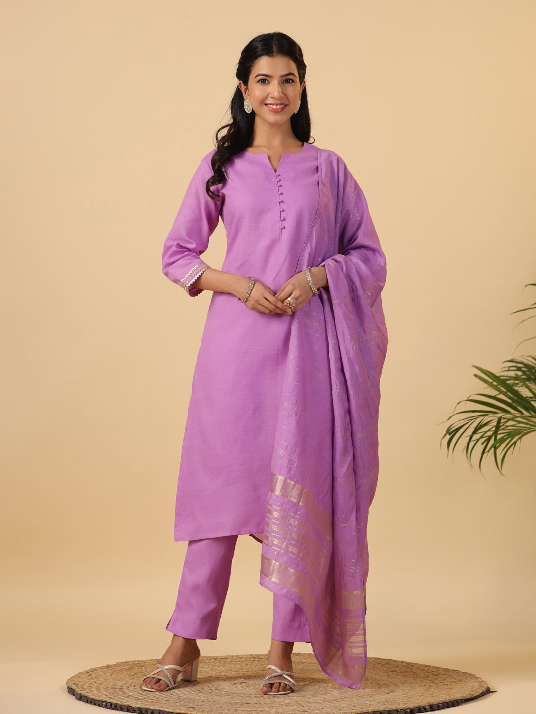 Janasya Light Cotton Blend Solid Straight Kurta Set | Grocsy
