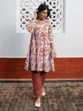 Janasya Light Cotton Floral A-Line Tunic | Grocsy