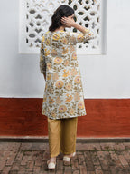 Janasya Light Cotton Floral A-Line Tunic | Grocsy