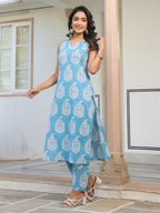Janasya Light Cotton Ethnic Motifs Straight Kurta Set | Grocsy