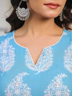 Janasya Light Cotton Ethnic Motifs Straight Kurta Set | Grocsy
