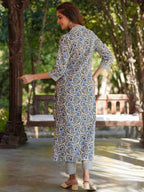 Janasya Light Cotton Floral Straight Kurta Set | Grocsy