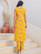 Janasya Bright Cotton Floral Straight Kurta Set | Grocsy