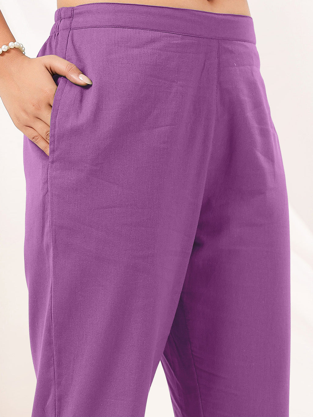 Janasya Light Cotton Solid Straight Kurta Set | Grocsy