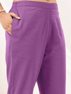 Janasya Light Cotton Solid Straight Kurta Set | Grocsy