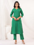 Janasya Dark Cotton Solid Straight Kurta Set | Grocsy