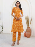 Janasya Bright Cotton Floral Straight Kurta Set | Grocsy