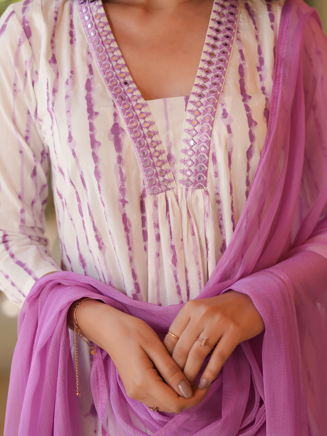 Janasya Light Cotton Tie & dye A-Line Kurta Set | Grocsy