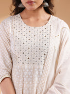 Janasya Light Cotton Ethnic Motifs Anarkali Kurta Set | Grocsy