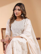 Janasya Light Cotton Ethnic Motifs Anarkali Kurta Set | Grocsy