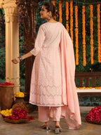 Janasya Light Cotton Ethnic Motifs Anarkali Kurta Set | Grocsy