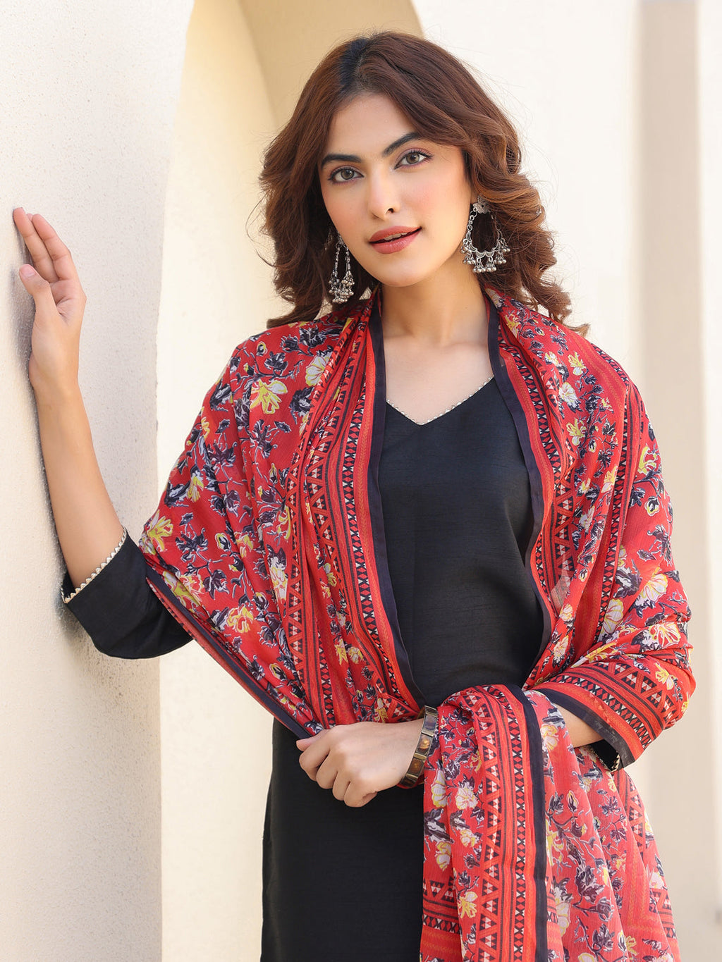 Janasya Dark Silk Blend Solid Straight Kurta Set | Grocsy
