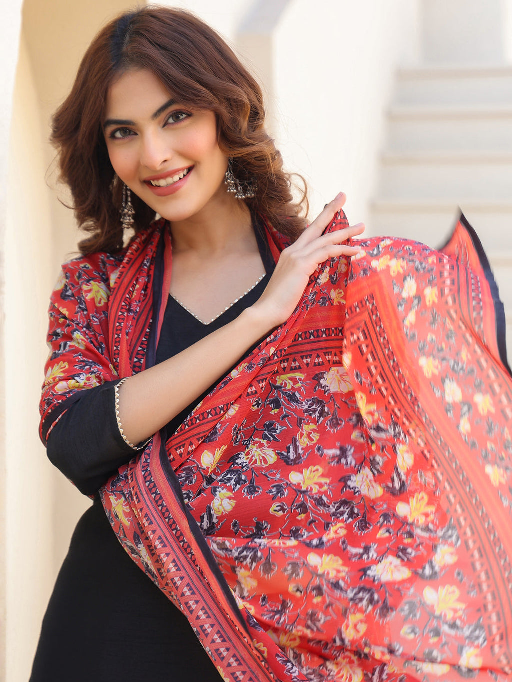 Janasya Dark Silk Blend Solid Straight Kurta Set | Grocsy
