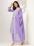 Janasya Light Cotton Ethnic Motifs A-Line Kurta Set | Grocsy