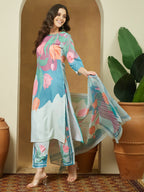Janasya Multi Straight Cotton Blend Kurta,Bottom & Dupatta | Grocsy