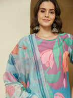 Janasya Multi Straight Cotton Blend Kurta,Bottom & Dupatta | Grocsy