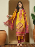 Janasya Yellow Straight Cotton Blend Kurta,Bottom & Dupatta | Grocsy