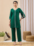 Janasya Green Straight Rayon Co-Ords | Grocsy