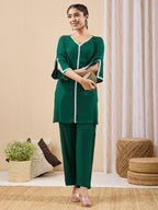 Janasya Green Straight Rayon Co-Ords | Grocsy