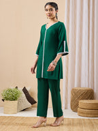 Janasya Green Straight Rayon Co-Ords | Grocsy