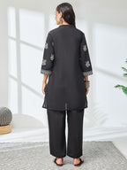 Janasya Black Straight Chanderi Co-Ords | Grocsy