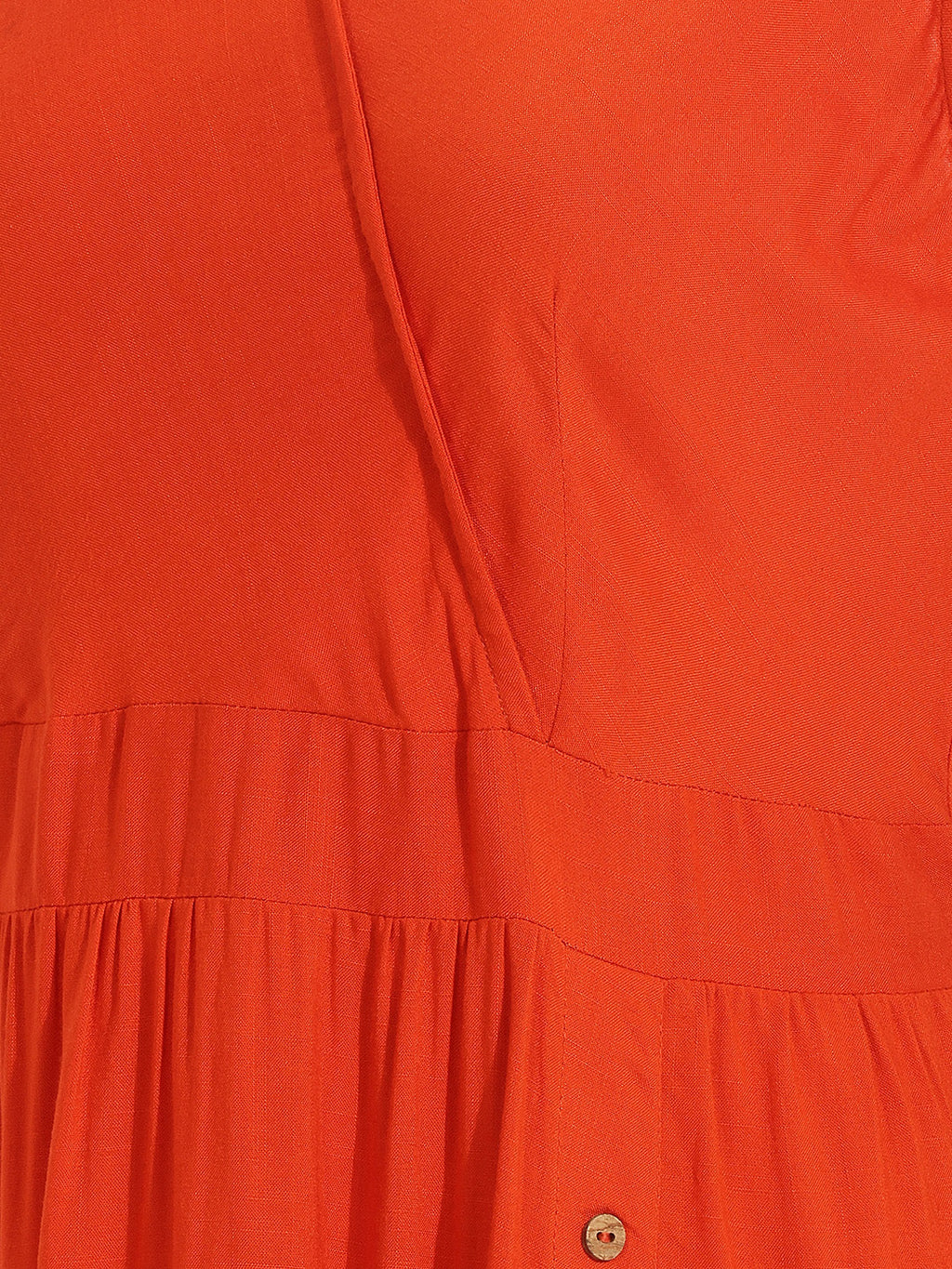Janasya Orange A-Line Rayon Dress | Grocsy
