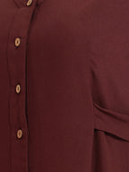 Janasya Brown A-Line Rayon Dress | Grocsy