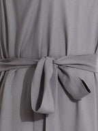Janasya Grey Fit & Flare Rayon Dress | Grocsy
