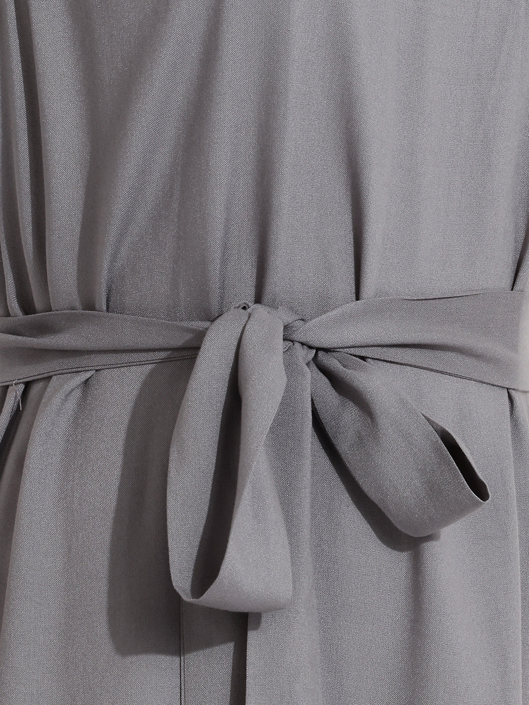 Janasya Grey Fit & Flare Rayon Dress | Grocsy