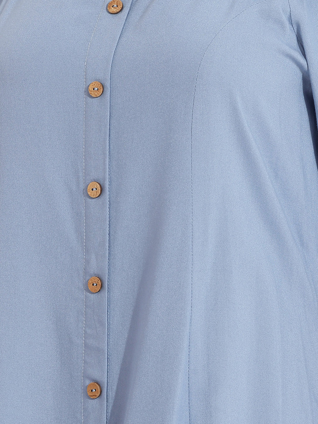 Janasya Ice Blue A-Line Rayon Dress | Grocsy