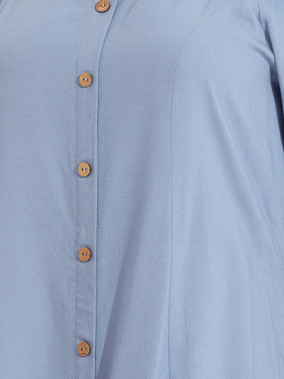 Janasya Ice Blue A-Line Rayon Dress | Grocsy