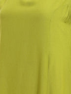 Janasya Lime Green A-Line Rayon Dress | Grocsy