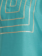 Janasya Aqua Straight Silk Blend Kurta | Grocsy