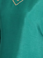 Janasya Teal Green Straight Silk Blend Kurta,Bottom & Dupatta | Grocsy