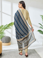 Janasya Olive Straight Chanderi Kurta,Bottom & Dupatta | Grocsy