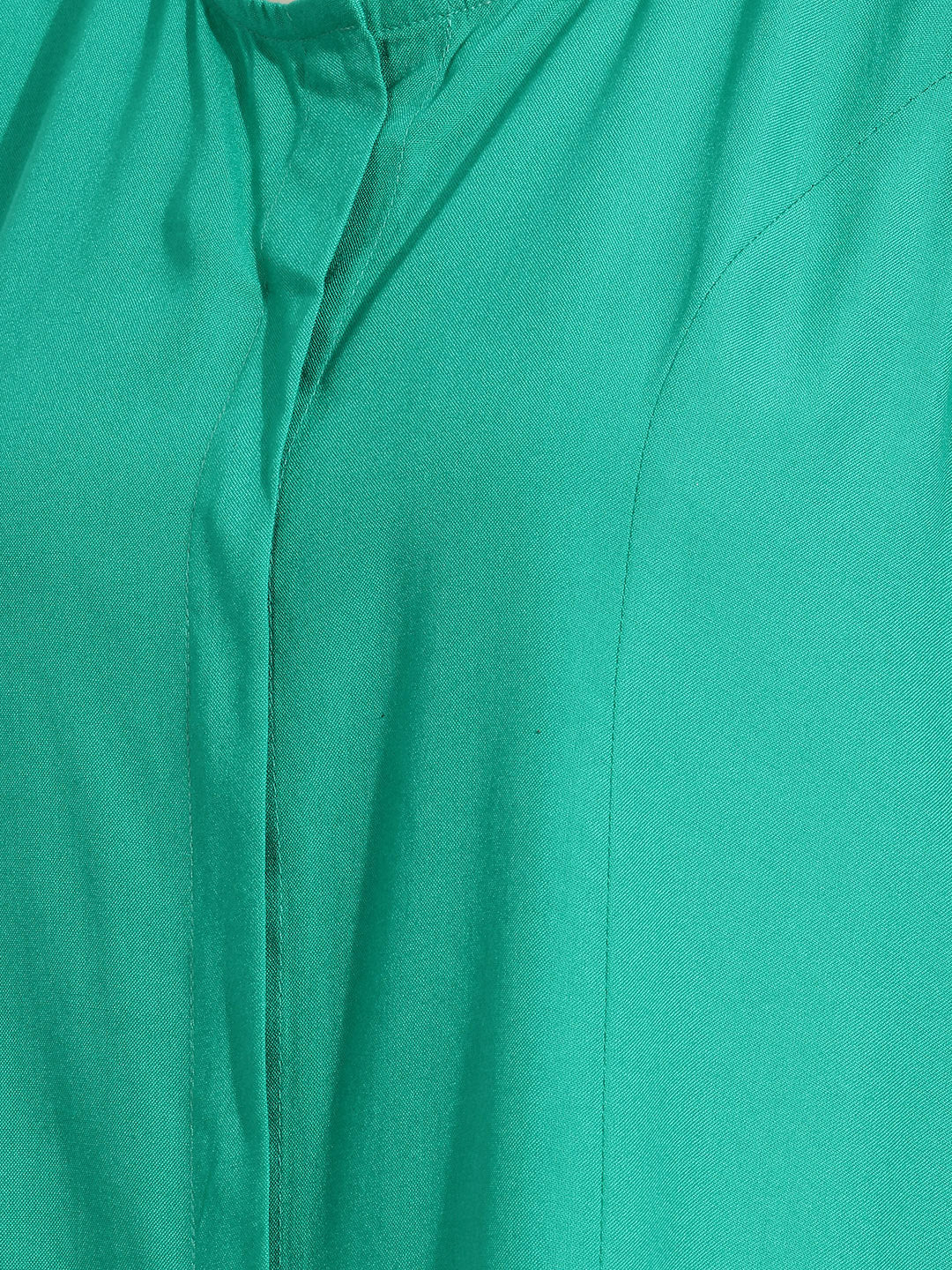 Janasya Green A-Line Rayon Top | Grocsy