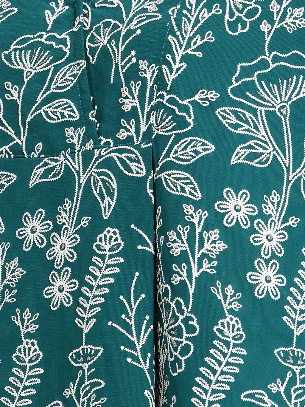 Janasya Teal A-Line Georgette Tunic | Grocsy