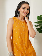 Janasya Mustard A-Line Cotton Tunic | Grocsy