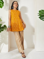 Janasya Mustard A-Line Cotton Tunic | Grocsy