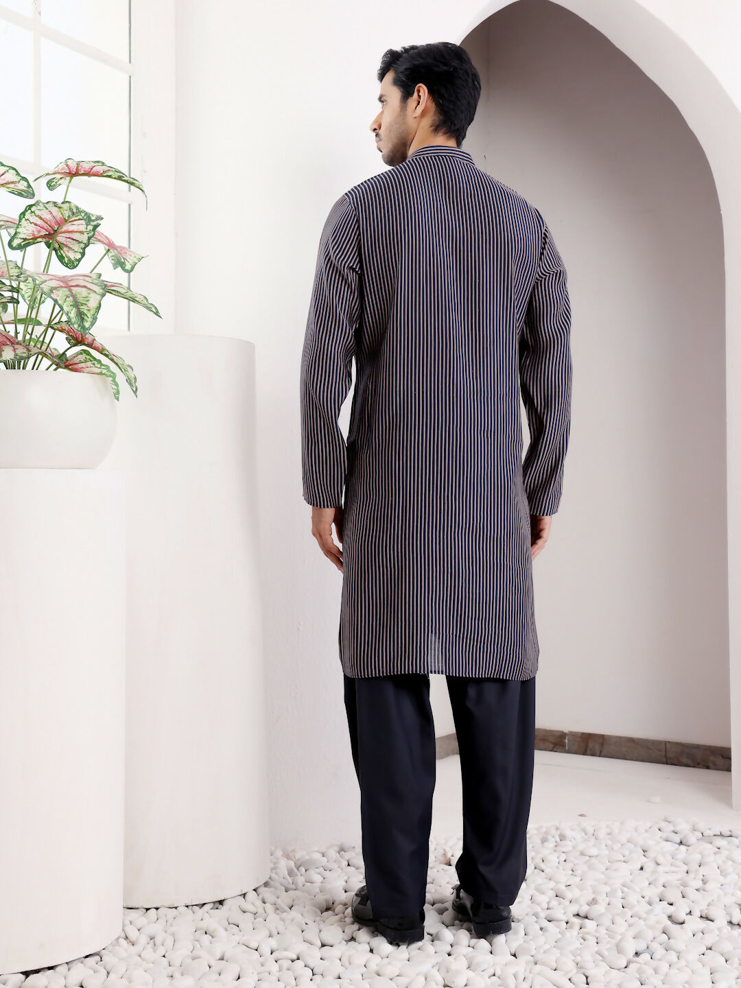 Blue Modal Silk Designer Printed Men's Kurta - Mahotsav | Grocsy