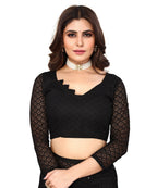 Vamika Net Brasso Black Light Weight Trendy Look Bollywood Style Saree | Grocsy