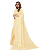 Vamika Net Brasso Cream Light Weight Trendy Look Bollywood Style Saree | Grocsy