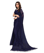 Vamika Net Brasso Navy Light Weight Trendy Look Bollywood Style Saree | Grocsy