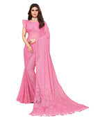 Vamika Net Brasso Pink Light Weight Trendy Look Bollywood Style Saree | Grocsy