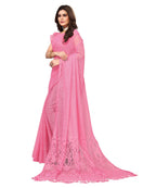 Vamika Net Brasso Pink Light Weight Trendy Look Bollywood Style Saree | Grocsy