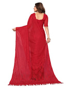 Vamika Net Brasso Red Light Weight Trendy Look Bollywood Style Saree | Grocsy