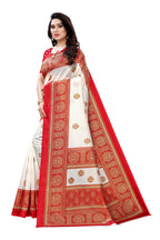 Vamika Red Printed Art Silk Saree | Grocsy