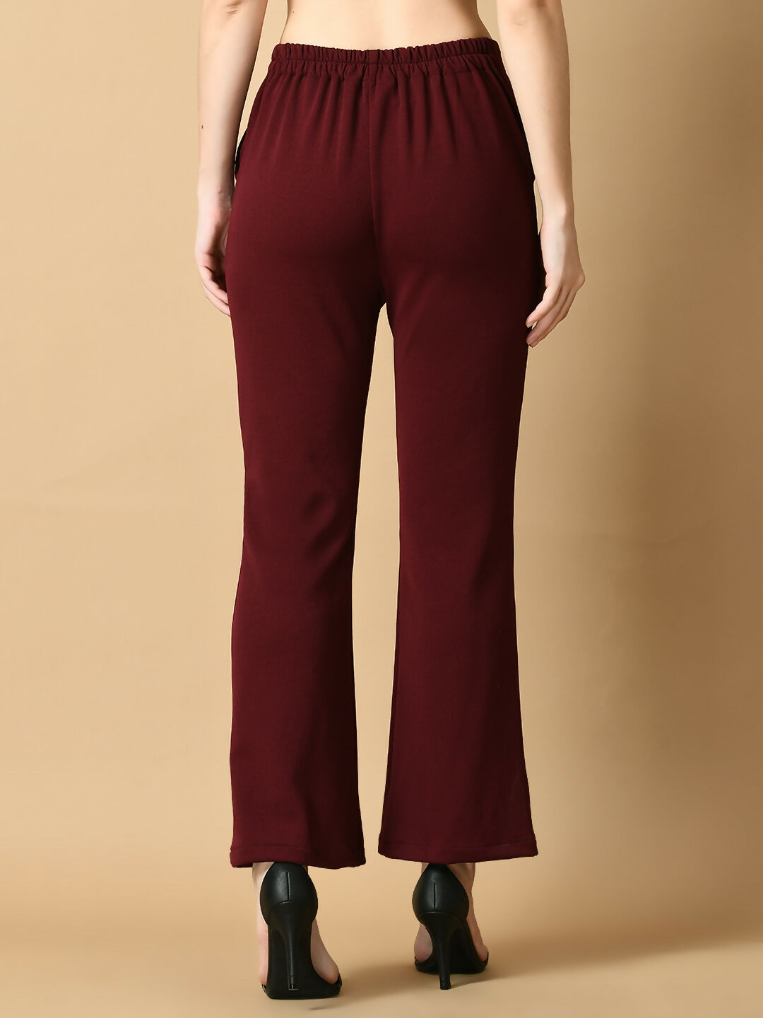 Myshka Women's Magenta Flared Party Trouser | Grocsy