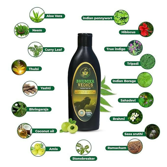 Bhumika Vedics Herbal Hair Oil For Men & Women | Grocsy