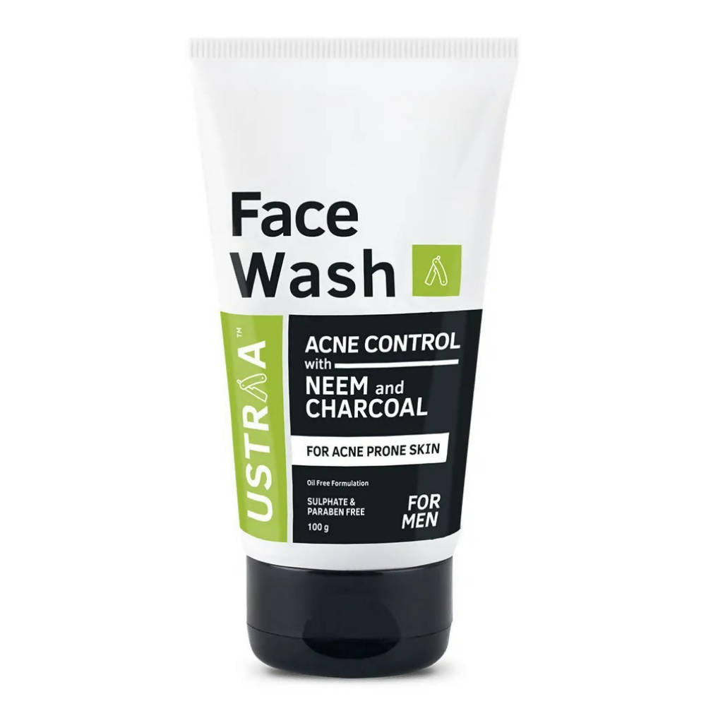 Ustraa Acne Control With Neem Charcoal Face Wash For Men | Grocsy